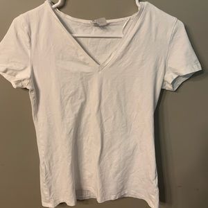 H&M White V Neck Tee